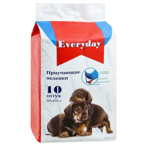 Пеленки для щенков впитывающие Everyday Гелевые 60х60 см 10 шт. 1 шт. 60 см 60 см белый фото, описание