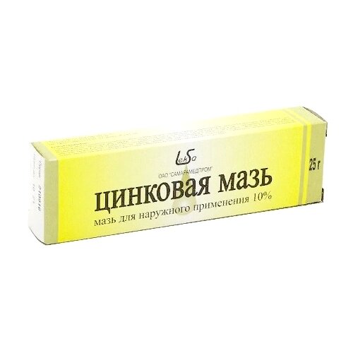 Цинковая мазь д/нар. прим. туба, 10%, 25 г фото, описание