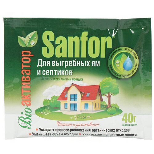 Sanfor Bio-активатор для выгребных ям и септиков, 40 г, 1 шт., 1 уп. фото, описание