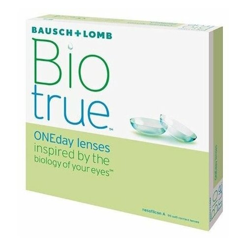 Контактные линзы Bausch & Lomb Biotrue ONEday, 90 шт., R 8,6, D -2,25, 1 уп. фото, описание