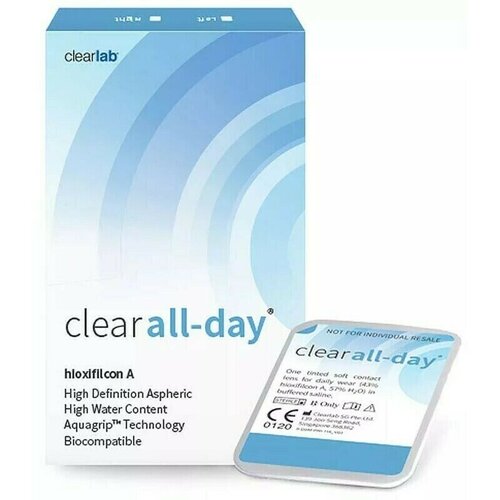 Контактные линзы Clearlab Clear All-day, 6 шт., R 8,6, D +3,75, 1 уп. фото, описание