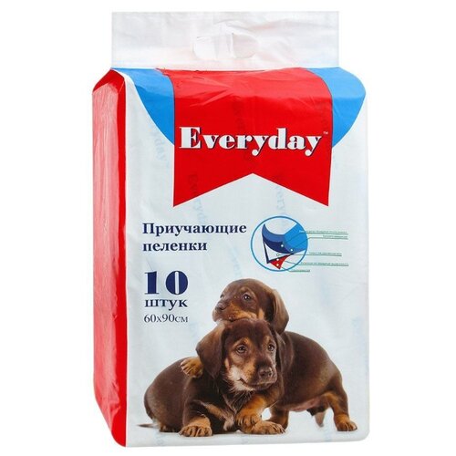 Пеленки для щенков впитывающие Everyday Гелевые 60х90 см 10 шт. 60 см 90 см белый фото, описание