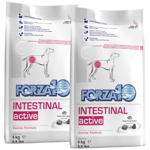 FORZA10 DOG INTESTINAL ACTIVE для взрослых собак всех пород при заболеваниях желудочно-кишечного тракта (4 + 4 кг) фото, описание