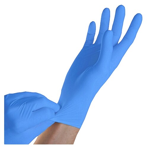 Перчатки смотровые SFM Supersoft Nitrile, 50 пар, размер: M, цвет: голубой фото, описание