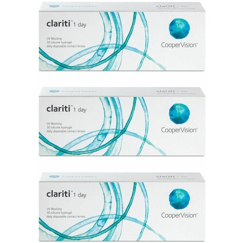 Контактные линзы CooperVision Clariti 1 day, 30 шт., R 8,6, D +3,75, 3 уп. фото, описание