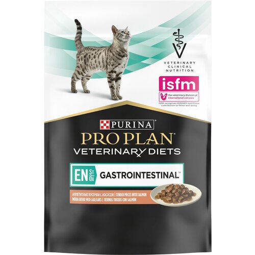 Влажный корм Pro Plan Veterinary diets EN Gastrointestinal для взрослых кошек при расстройствах пищеварения с лососем - 85 г фото, описание