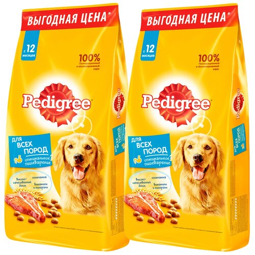 Сухой корм для собак Pedigree говядина 1 уп. х 2 шт. х 13000 г фото, описание