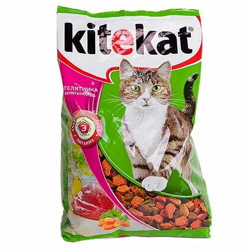 KiteKat Корм для кошек сухой Телятинка 350 гр фото, описание