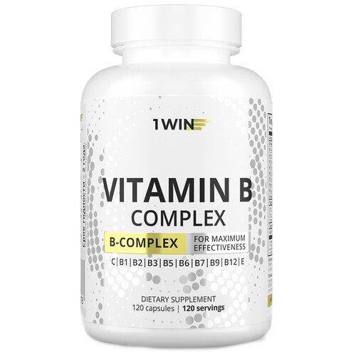 1WIN Vitamin B complex, комплекс витамин Б, для женщин и мужчиин, 120 капсул фото, описание