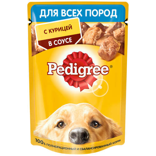 Влажный корм для собак Pedigree курица 1 уп. х 24 шт. х 85 г фото, описание