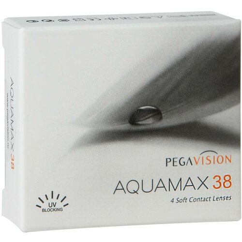 Контактные линзы Pegavision Aquamax 38, 4 шт., R 8,6, D -6 фото, описание