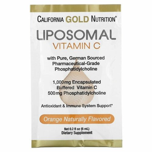 California GOLD Nutrition Liposomal Vitamin C, Витамин C 1000 mg, 30 пакетиков фото, описание