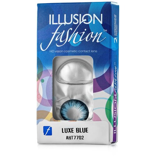 Контактные линзы ILLUSION Fashion Luxe, 2 шт., R 8,6, D -0,5, blue фото, описание