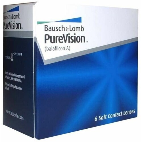 Контактные линзы Bausch & Lomb PureVision, 6 шт., R 8,6, D -3,25 фото, описание