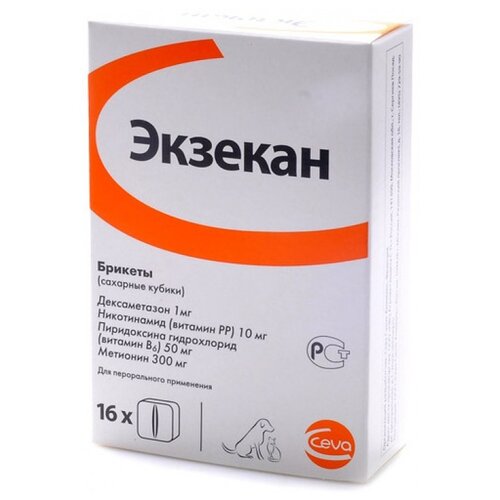 Таблетки Ceva Экзекан 1 мг/10 мг/50 мг/300 мг, 149 г, 16шт. в уп., 1уп. фото, описание