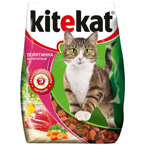 Сухой корм для кошек Kitekat телятина 350 г фото, описание