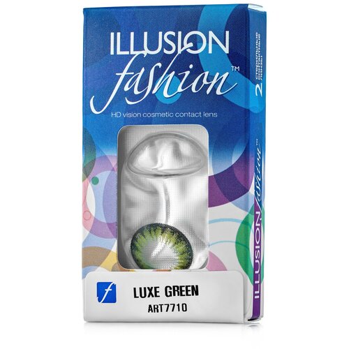 Контактные линзы ILLUSION Fashion Luxe, 2 шт., R 8,6, D -0,5, green фото, описание