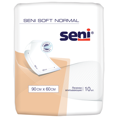 Пеленки впитывающие одноразовые Seni Soft Normal 90 x 60 см, 10 шт. фото, описание