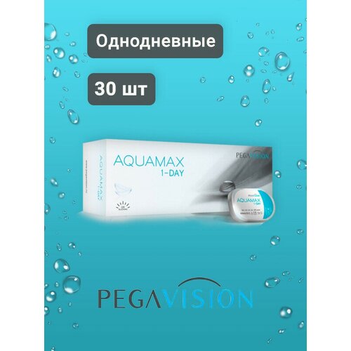 Контактные линзы Pegavision Aquamax 1-Day, 30 шт., R 8,6, D +4, прозрачный, 1 уп. фото, описание