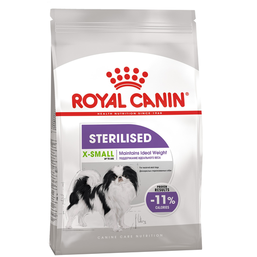 Сухой корм для собак Royal Canin X-Small Sterilised для стерилизованных собак карликовых пород от 10 месяцев до 12 лет 1 уп. х 1 шт. х 500 г фото, описание