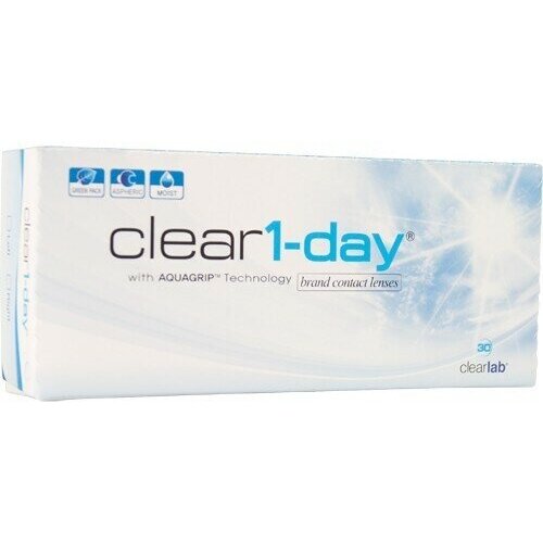 Контактные линзы Clearlab Clear 1-day, 30 шт., R 8,7, D +1,75, 1 уп. фото, описание