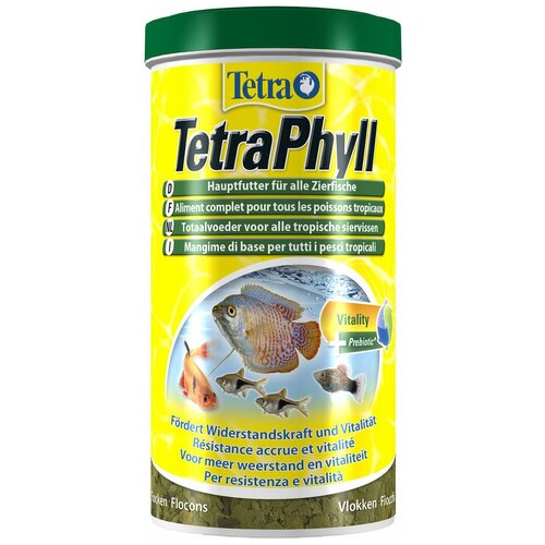 Сухой корм  для  рыб Tetra TetraPhyll Flakes, 1 л, 200 г фото, описание