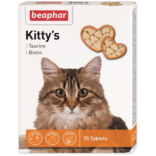 Кормовая добавка Beaphar Kitty's Taurine + Biotin , 75 таб. фото, описание