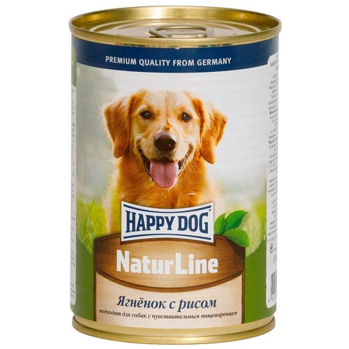 корм для собак Happy Dog NaturLine, ягненок, с рисом 1 уп. х 1 шт. х 410 г фото, описание