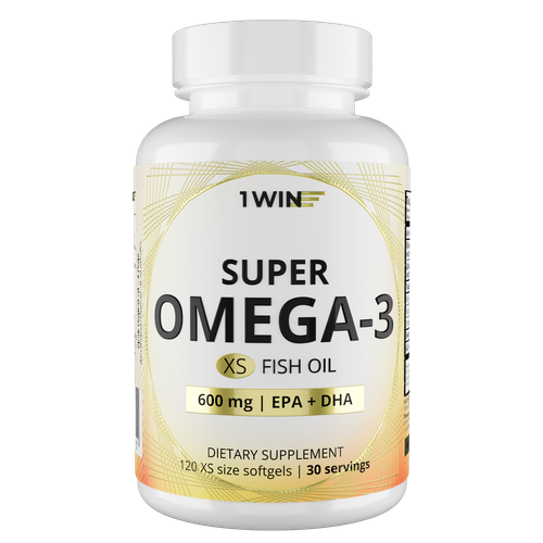 Омега 3 в мини капсулах 600 мг, 1WIN Super Omega-3 XS, 120 капсул фото, описание