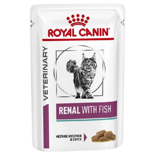 Влажный корм для кошек Royal Canin Renal, при проблемах с почками, с тунцом 6 шт. х 85 г (кусочки в соусе) фото, описание