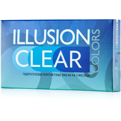 Контактные линзы ILLUSION Colors Clear, 2 шт., R 8,6, D -1 фото, описание