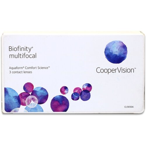 Контактные линзы CooperVision Biofinity Multifocal, 3 шт., R 8,6, D -3,25, ADD: +1.00 D, прозрачный, 1 уп. фото, описание