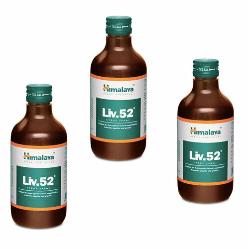 Сироп Лив 52 Хималая (Liv.52 Syrup Himalaya) для печени, при циррозе, гепатите, анемии, 3х200 мл фото, описание