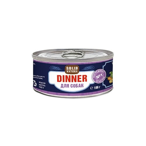 Влажный корм для собак Solid Natura Dinner Dinner, беззерновой, ягненок 1 уп. х 1 шт. х 100 г фото, описание