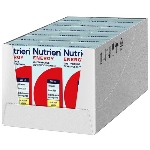 Nutrien Энергия, готовое к употреблению, 200 мл, банан, 18 шт. фото, описание