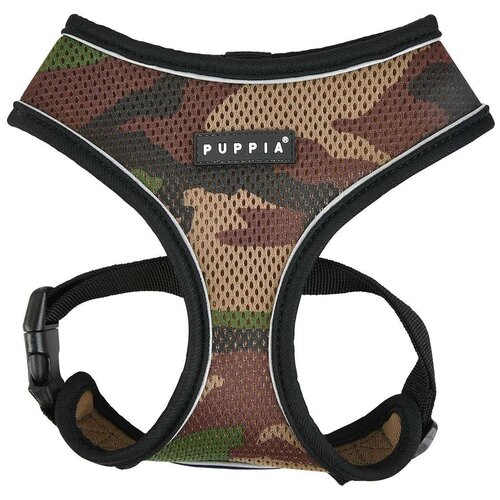 фото Шлейка Puppia Soft harness pro, обхват шеи 32  см, камуфляж, M, купить онлайн за 2080 рубл.