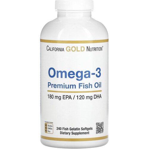 California Gold Nutrition Omega-3 Premium Fish Oil капс., 1080 г, 240 шт. фото, описание