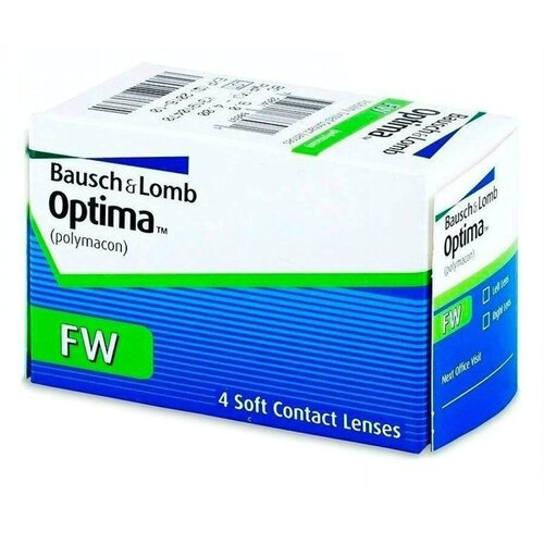 Контактные линзы Bausch & Lomb Optima FW, 4 шт., R 8,7, D -5,75 фото, описание