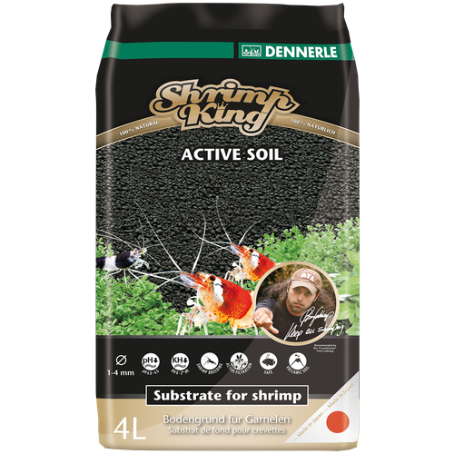 Грунт питательный для аквариума Shrimp King Active Soil 1-4 мм Dennerle (4 л) фото, описание