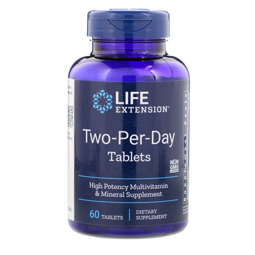 Two Per Day Multivitamin Мультивитамины Дважды в день Life Extension 60 таблеток фото, описание