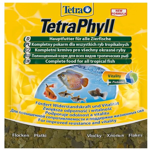 Сухой корм  для  рыб, ракообразных Tetra TetraPhyll Flakes, 20 мл, 12 г фото, описание