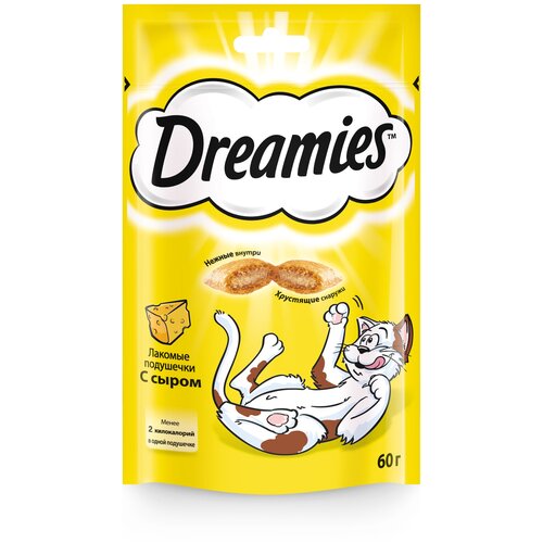 Лакомство для кошек  Dreamies Лакомство для кошек Dreamies подушечки, 60 г сыр фото, описание