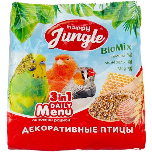 Happy Jungle Корм Daily Menu для декоративных птиц, 350 г фото, описание