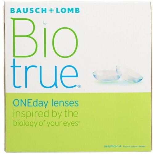 Контактные линзы Bausch & Lomb Biotrue ONEday, 90 шт., R 8,6, D -3, 1 уп. фото, описание