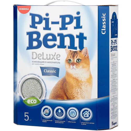 Комкующийся наполнитель Pi-Pi Bent DeLuxe Classic, 12л, 1 шт. фото, описание