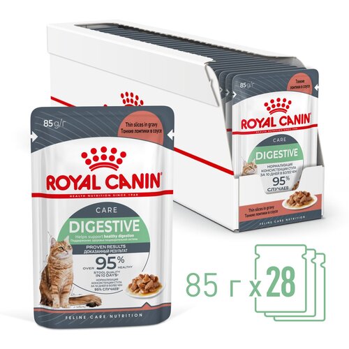 Влажный корм для взрослых кошек Royal Canin Digest Sensitive (Дайджест Сенситив) с чувствительным пищеварением, соус, 28 х 85г фото, описание