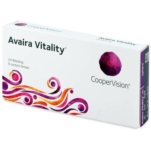 Контактные линзы CooperVision Avaira Vitality, 6 шт., R 8,4, D +8, прозрачный, 1 уп. фото, описание