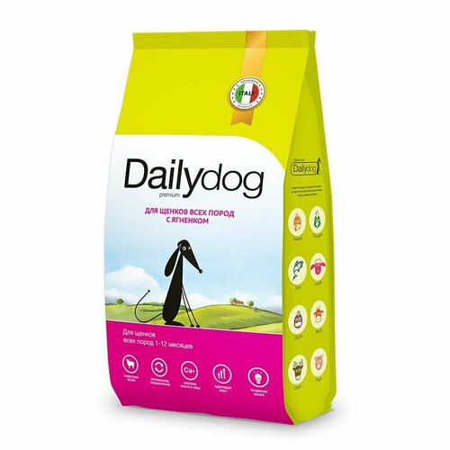 Dailydog Classic line сухой корм для щенков всех пород, с ягненком 1,5 кг фото, описание