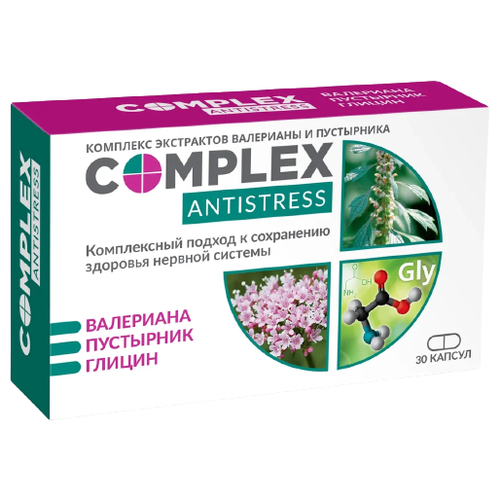 Complex Antistress Комплекс экстрактов валерианы и пустырника капс., 30 шт. фото, описание