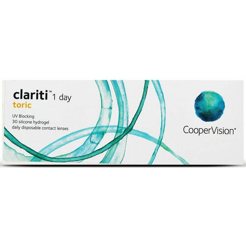 Контактные линзы CooperVision Clariti 1 day toric., 30 шт., R 8,6, D -0,5, CYL: -1,75, AХ: 140, прозрачный, 1 уп. фото, описание